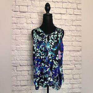 Violet & Claire Colorful Sleeveless Top with Ruffle Detail size M
